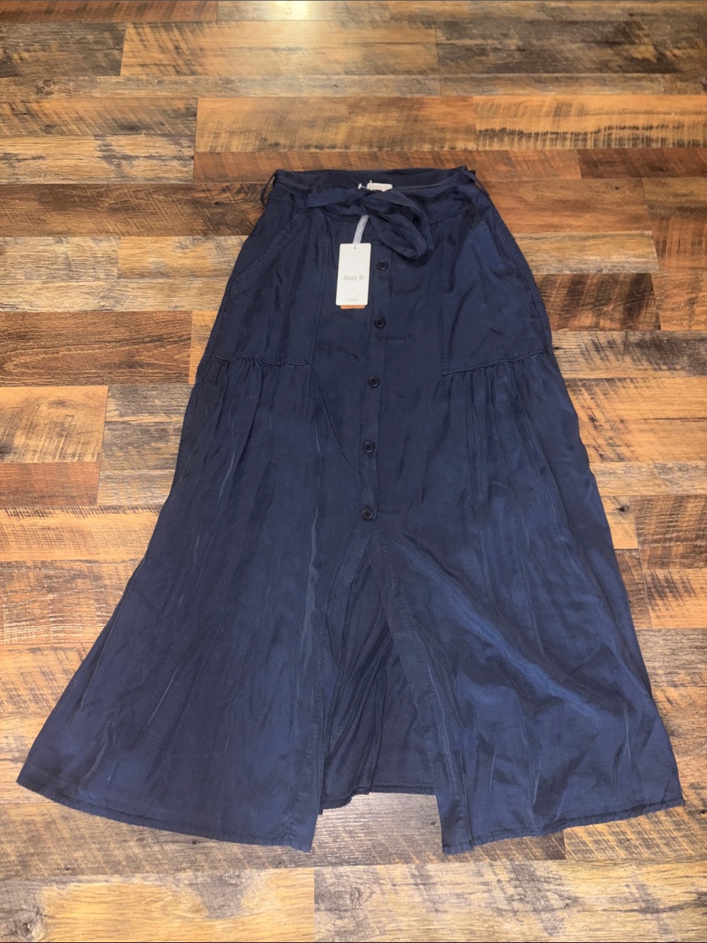 Suzy D London Tencel button-down midi skirt